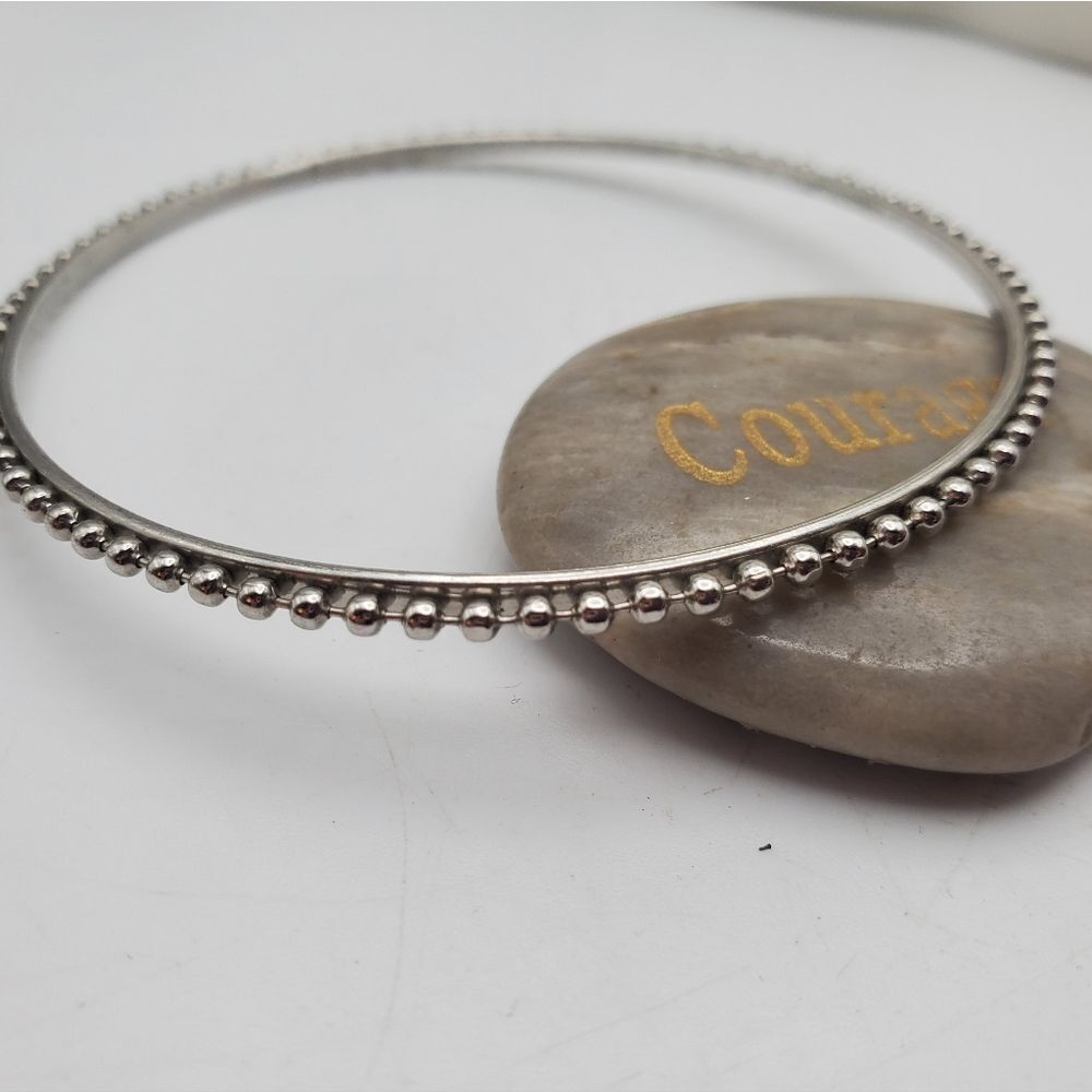 Spiked ball rounded silver tone warrior bracelet‎